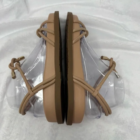 Arezzo Womens Camila Flatform Leather Ankle Strap Sandal in True Sand Size 7B - Picture 8 of 14